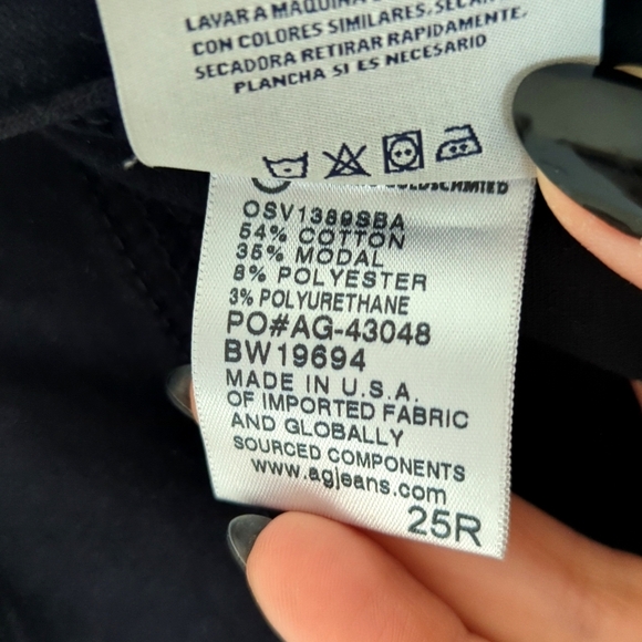 AG Adriano Goldschmied The Legging Velvet Super Skinny Ankle Pants Black 25 - Picture 9 of 15